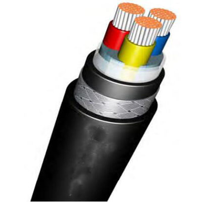 주문 35mm 알루미늄 / 구리 코어 강철 와이어 PVC / XLPE 지하 장갑 전력 케이블 검은색 95mm online manufacture